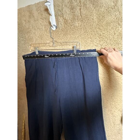 Vtg Kiko Linen Chino Drawstring Pants Pocketed Sz M 40x28 Vacation Resort Wear - Picture 7 of 7